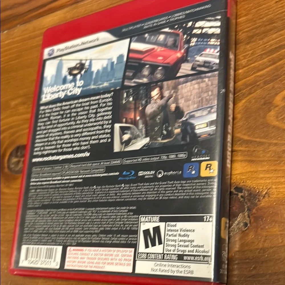 Sony PlayStation 3 Game - Grand Theft Auto IV in Red Case